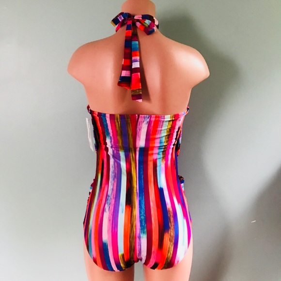 Athena Swim Versatile Striped Swimsuit SZ MD - Picture 4 of 8